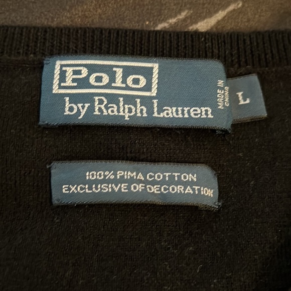 Large Black Polo by Ralph Lauren Sweater Vest - Picture 2 of 3